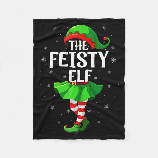 Feisty Elf Christmas Girls Women Elf Squad Xmas Fa Fleecedecke (Vorderseite)