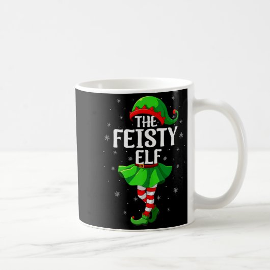 Feisty Elf Christmas Girls Women Elf Squad Xmas Fa Kaffeetasse (Rechts)