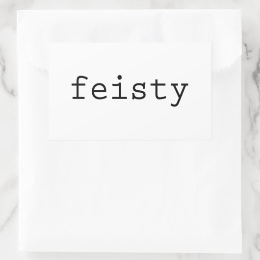 Feisty Rechteckiger Aufkleber (Tasche)