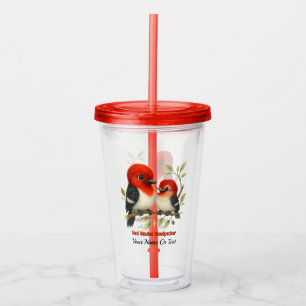 Feisty Red-kopfender Woodpecker Acryltrinkbecher