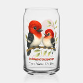 Feisty Red-kopfender Woodpecker Dosenglas (Rückseite)