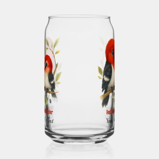Feisty Red-kopfender Woodpecker Dosenglas (Rechts)
