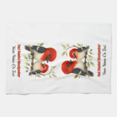 Feisty Red-kopfender Woodpecker Geschirrtuch (Horizontal)