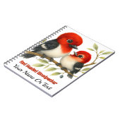 Feisty Red-kopfender Woodpecker Notizblock (Linke Seite)