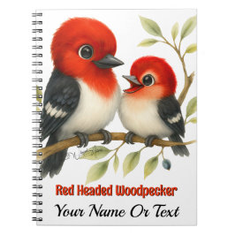 Feisty Red-kopfender Woodpecker Notizblock