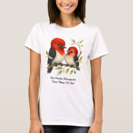Feisty Red-kopfender Woodpecker T-Shirt