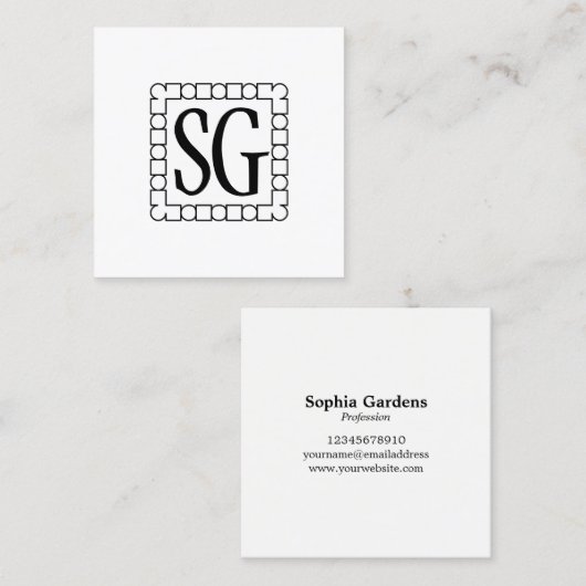 Feld 02 "Dot Dash" - Erste Schritte Quadratische Visitenkarte (Vorne/Hinten)