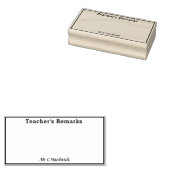 Feld "Bemerkungen des Lehrers mit Name" Gummistempel (Stempel)
