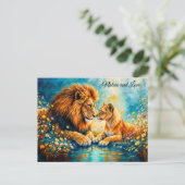Feld-Blume Löwenzwiebeldekor Postkarte (Stehend Vorderseite)