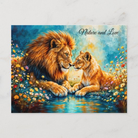 Feld-Blume Löwenzwiebeldekor Postkarte (Vorderseite)