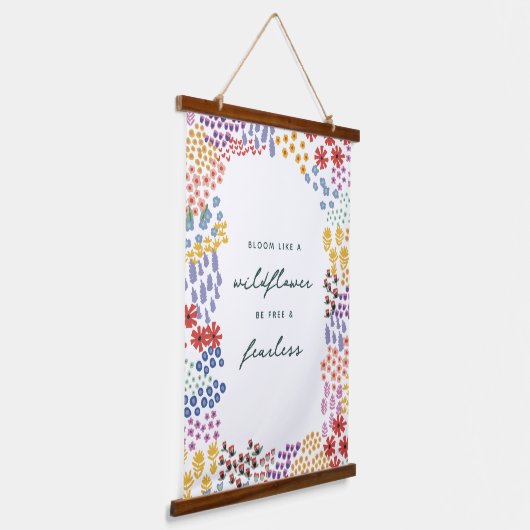 Feld Blume Wandteppich Mit Holzrahmen (Gewinkelt)