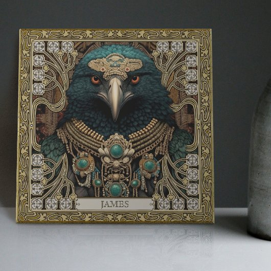 Feld "Crow Spirit Animal Personalisiert Name" Fliese