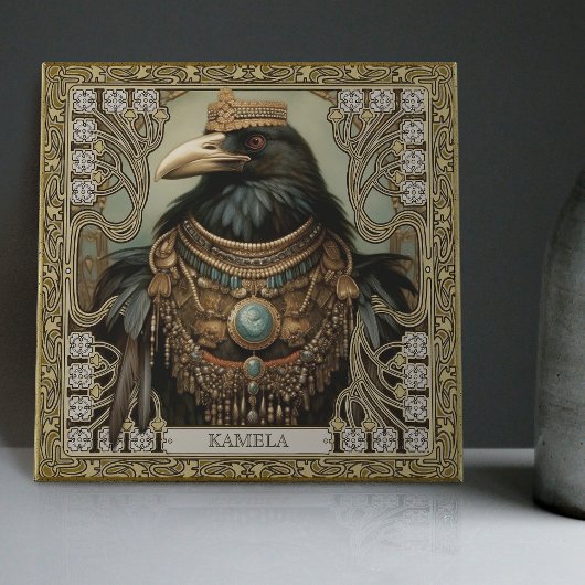 Feld "Crow Spirit Animal Personalisiert Name" Fliese