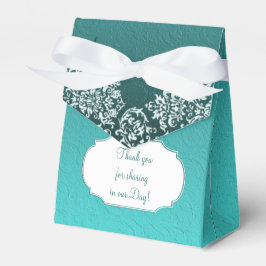 Feld "Damask Turquoise"-Gastgeschenk Hochzeit Geschenkschachtel