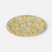 Feld der Blume Gelborange Natur glücklicher Spaß Pappteller (Schrägansicht)