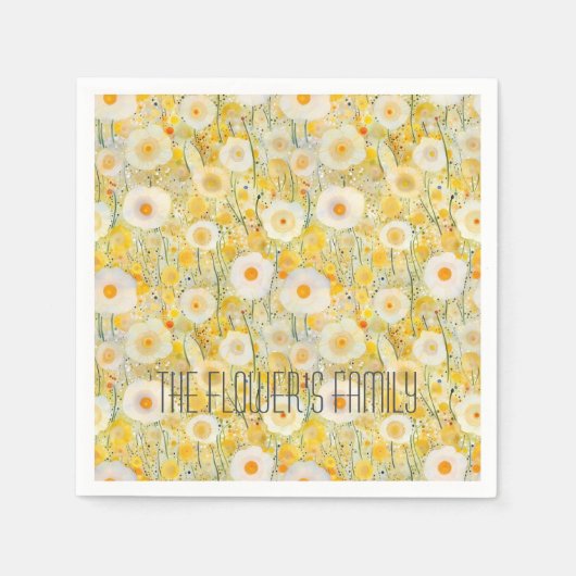 Feld der Blume Gelborange Natur glücklicher Spaß Serviette (Vorderseite)