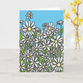 Feld der Blumen des weißen Gänseblümchens Karte (Gelbe Blume)