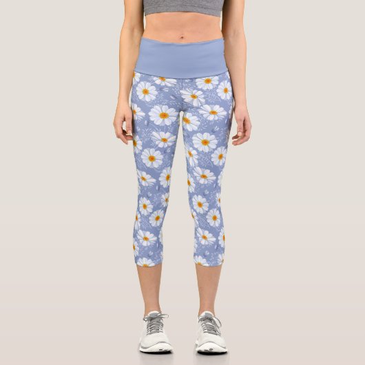 Feld der Daisies Hochwaisted Capris (Vorderseite)