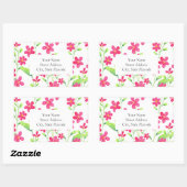 Feld der dunkelrosa Aquarellblütenzeichen Rechteckiger Aufkleber (Blatt)