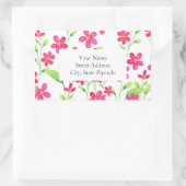 Feld der dunkelrosa Aquarellblütenzeichen Rechteckiger Aufkleber (Tasche)