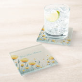 Feld der endlosen Liebe Glasuntersetzer (Schrägansicht)