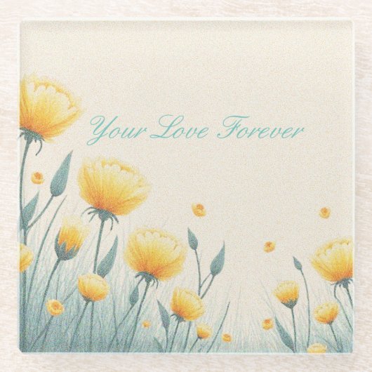 Feld der endlosen Liebe Glasuntersetzer (Vorderseite)