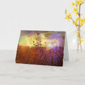 Feld der Feuerwerke - leere Gruß-Karte Karte (Gelbe Blume)