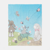 Feld der Frühlingshasen Fleecedecke (Vorderseite)