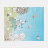 Feld der Frühlingshasen Fleecedecke (Vorderseite (Horizontal))