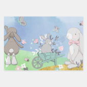 Feld der Frühlingshasen Geschenkpapier Set (Vorderseite 3)