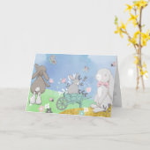 Feld der Frühlingshasen Karte (Gelbe Blume)