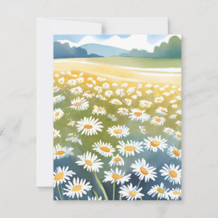 Feld der Gänseblümchen   Blumenwiese Florale Maler Dankeskarte