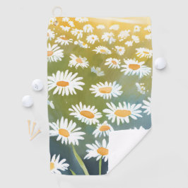 Feld der Gänseblümchen | Blumenwiese Florale Maler Golfhandtuch