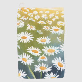 Feld der Gänseblümchen | Blumenwiese Florale Maler Golfhandtuch
