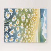 Feld der Gänseblümchen | Blumenwiese Florale Maler Puzzle (Horizontal)