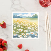 Feld der Gänseblümchen | Blumenwiese Florale Maler Serviette (Beispiel)