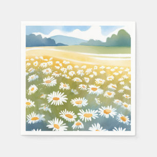 Feld der Gänseblümchen Blumenwiese Florale Maler Serviette