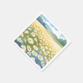 Feld der Gänseblümchen | Blumenwiese Florale Maler Serviette (Ecke)