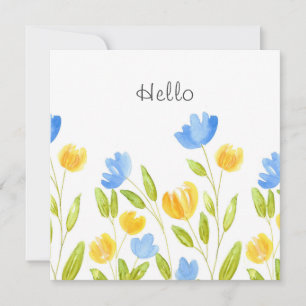 Feld der gelben blauen Blumen