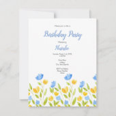 Feld der gelben blauen Blumen Einladung (Vorderseite)