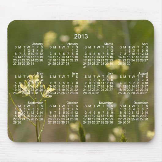 Feld der gelben Blumen; Kalender 2013 Mousepad (Vorne)