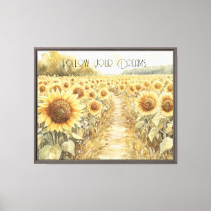 Feld der gelben Sonnenblumen Leinwanddruck