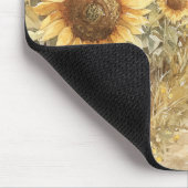 Feld der gelben Sonnenblumen Mousepad (Ecke)