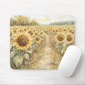 Feld der gelben Sonnenblumen Mousepad (Mit Mouse)