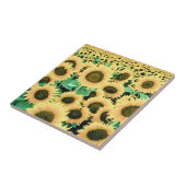 Feld der goldgelben Sonnenblumen Fliese (Seite)