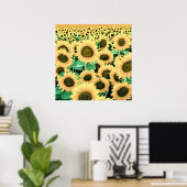 Feld der goldgelben Sonnenblumen Poster (Heimbüro)