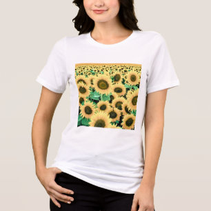 Feld der goldgelben Sonnenblumen Tri-Blend Shirt