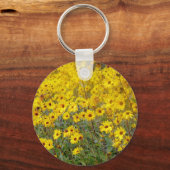 Feld der lebhaften gelben Blumen Schlüsselanhänger (Vorderseite)