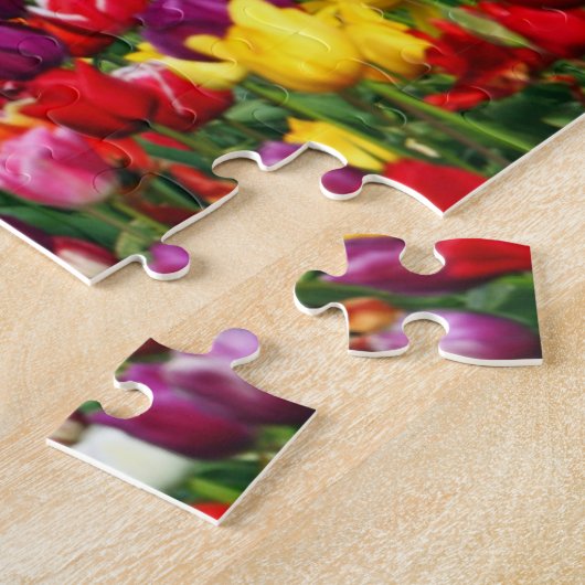 Feld der mehrfarbigen Tulpen Puzzle (Seite)