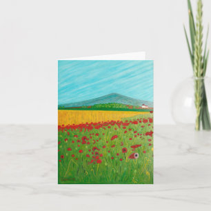 Feld der Mohnblumen-Anmerkungs-Karte Karte